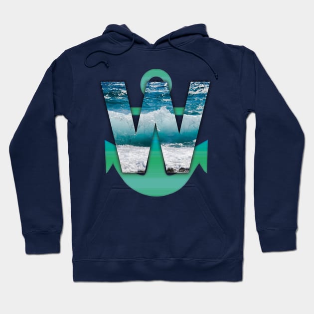 W anchor Hoodie by TeeText